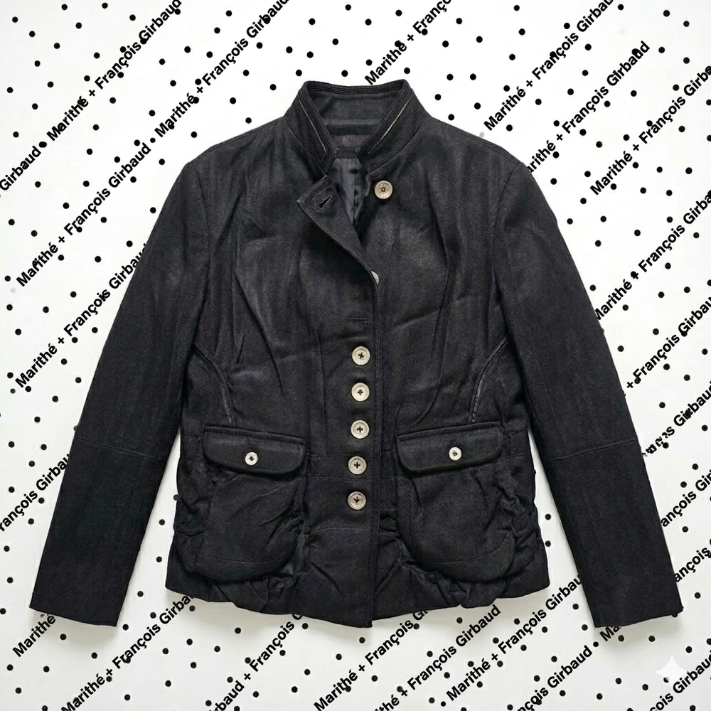 ​VINTAGE Marithé François Girbaud Ruffled Utility Jacket - Avant Garde / Y2K Arc